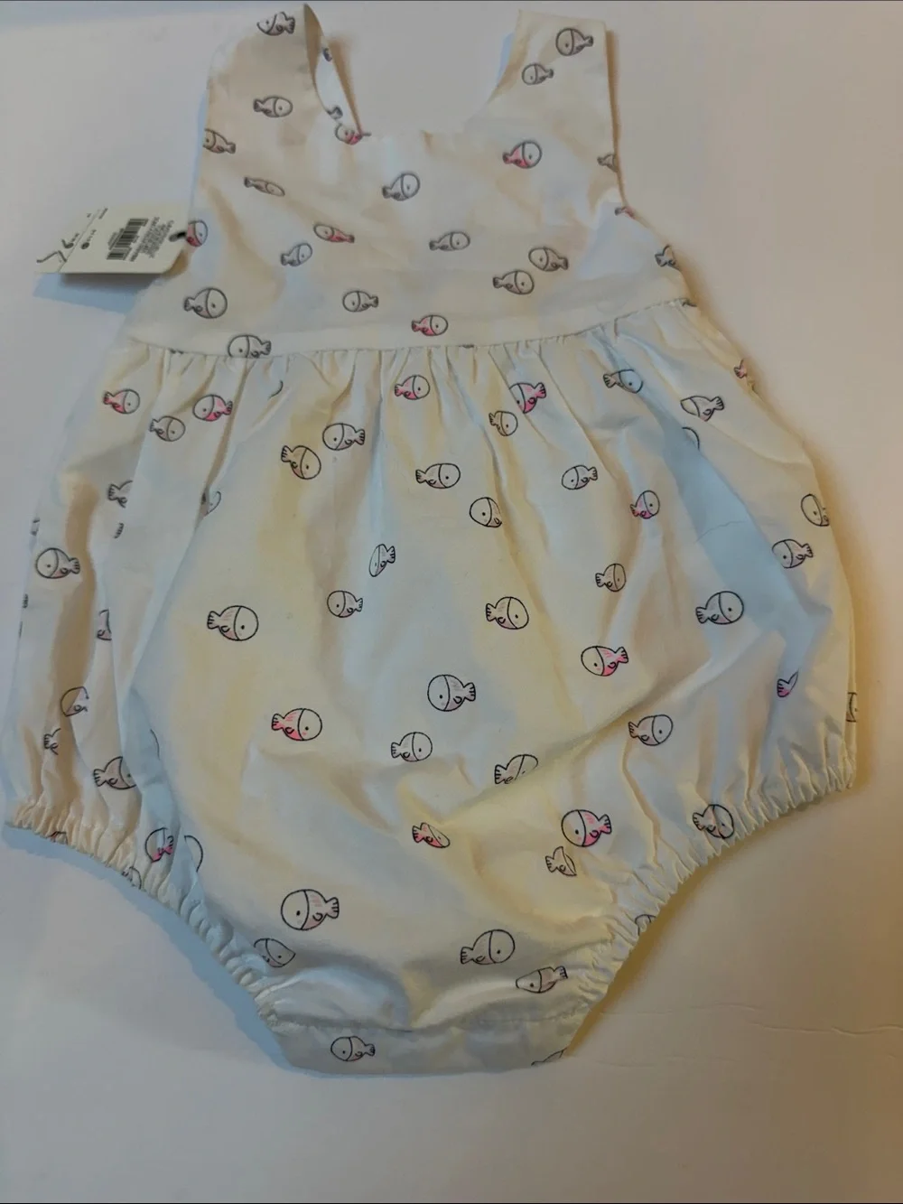 BluKids Baby Girl Fish Print Bubble Romper 3-6 Month NWT